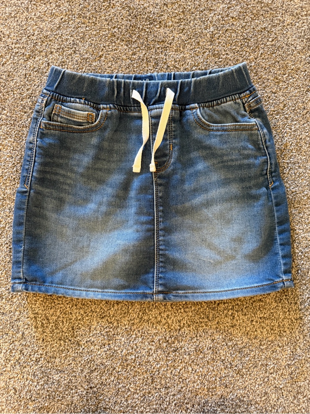 Girls Gap Blue Denim Skirt with Drawstring Waist